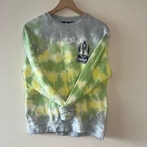 Tie dye NASA crew neck sweatshirt